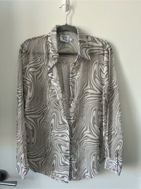 Princess Polly Psychadelic Printed Button-Up Blouse